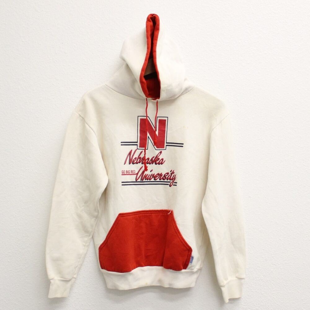 Vintage University of Nebraska Huskers Hooded Sweatshirt Medium